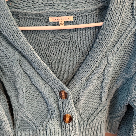 Turquoise Cable Knit Sweater - Picture 2 of 3